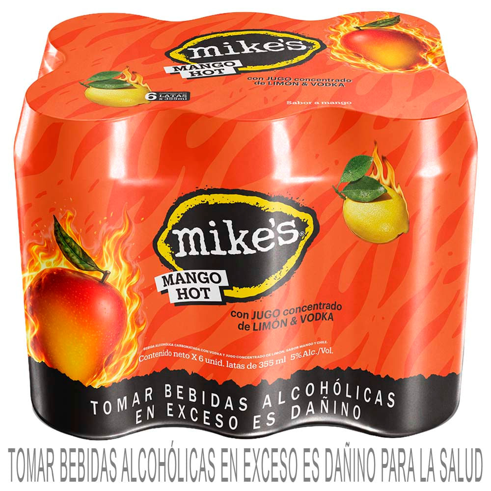 Ready To Drink (RTD) MIKES Mango Hot Sleek Lata 355ml Paquete 6un