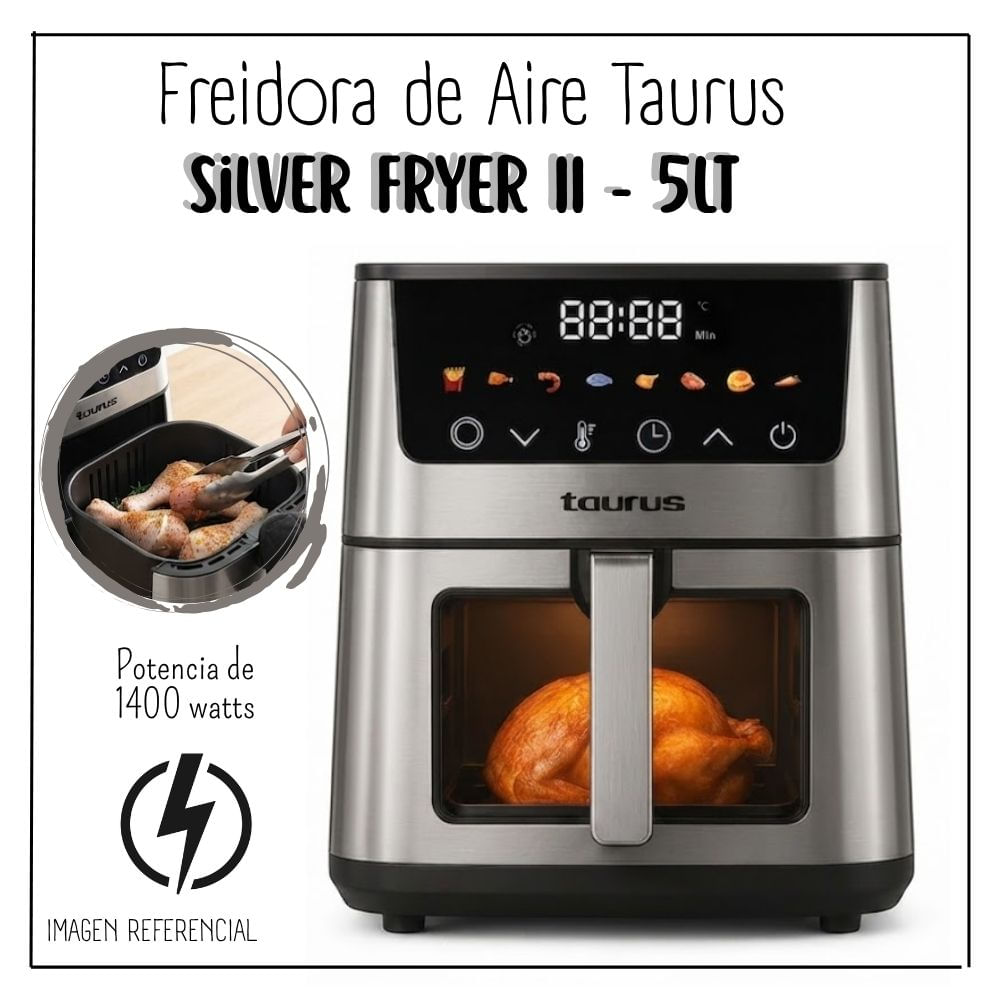 FREIDORA DE AIRE TAURUS SILVER FRYER II 5 L