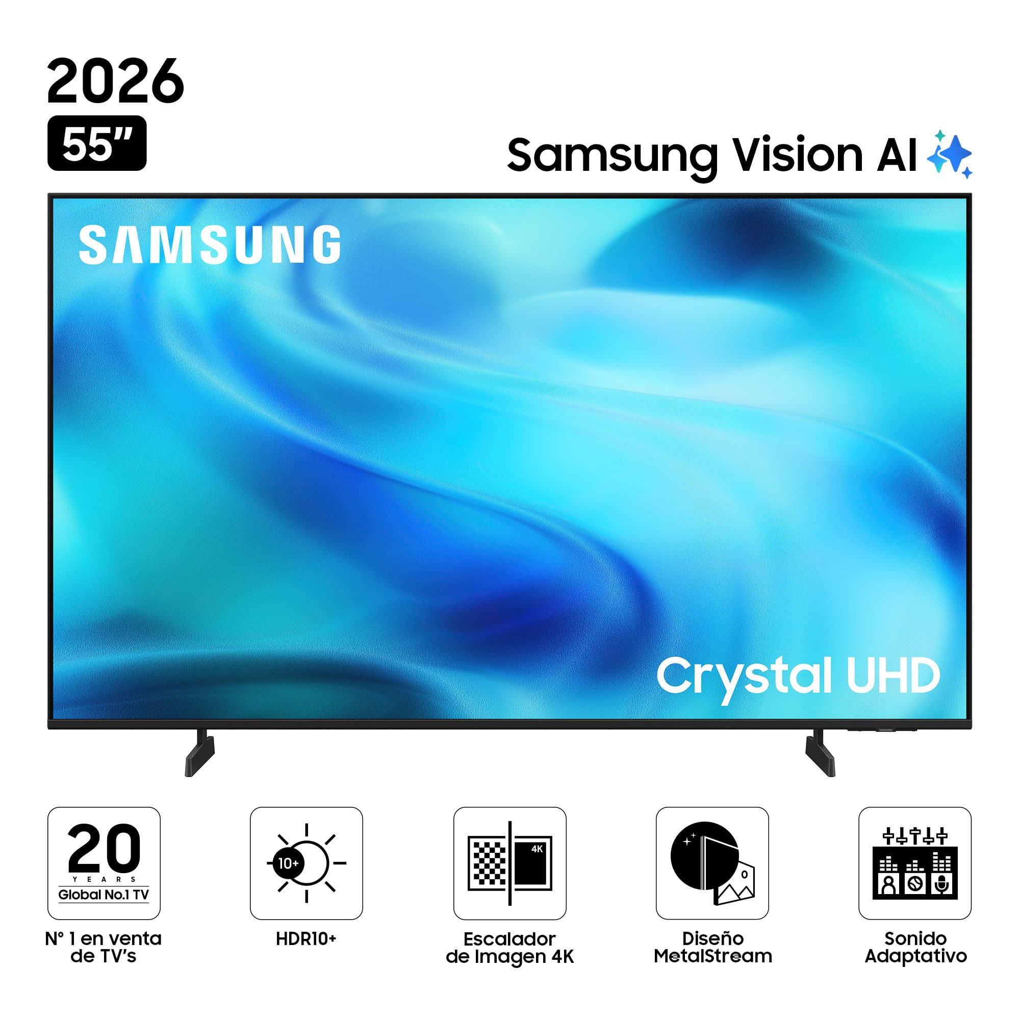 Televisor SAMSUNG CRYSTAL UHD 55"" UHD 4K Smart TV U8000H Vision AI