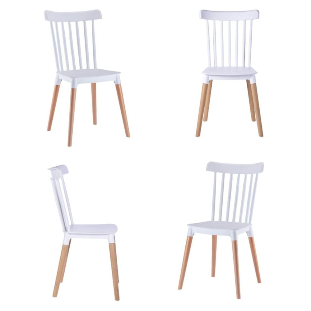 Silla Con Respaldo Modelo Nova Color Blanco Pack x4