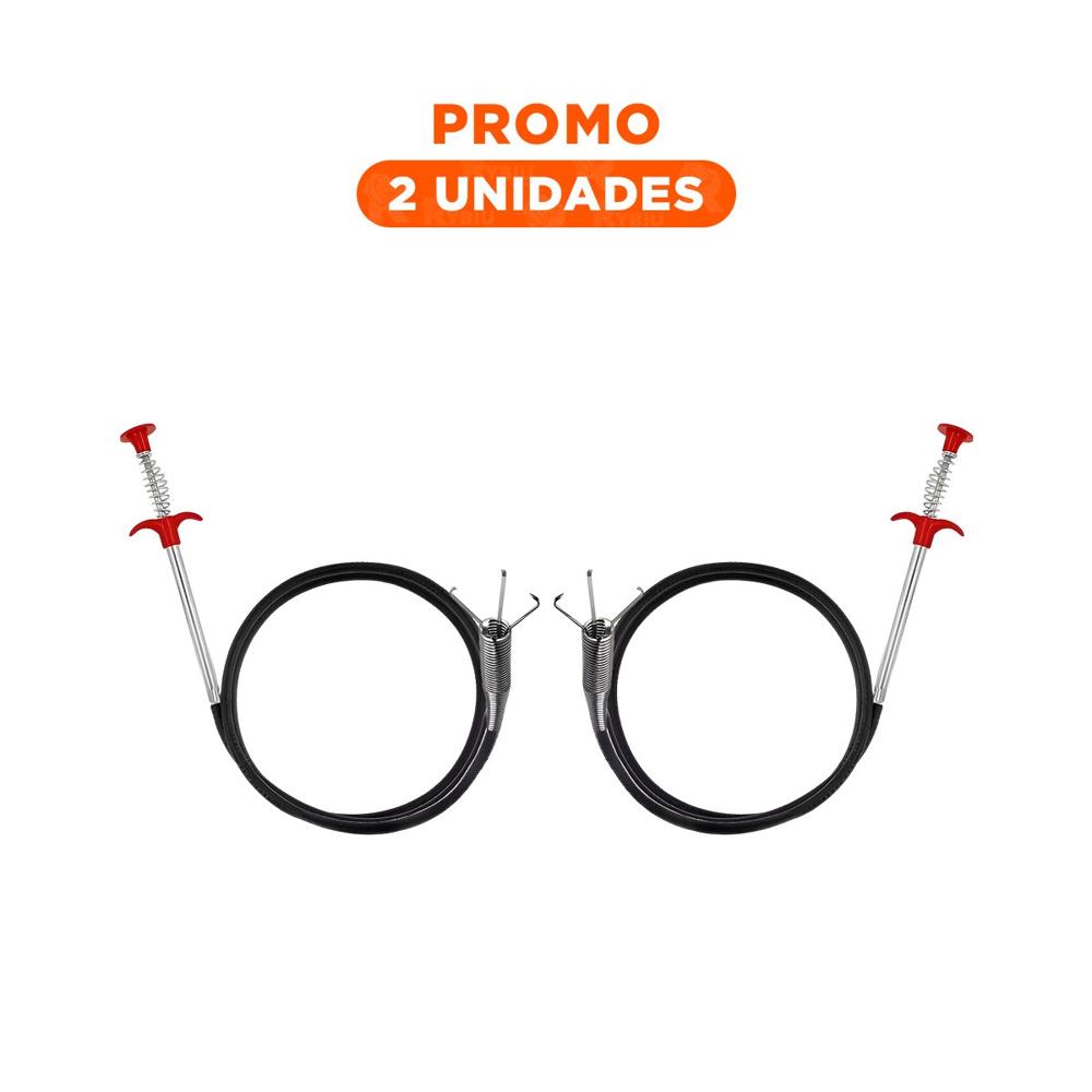 Pack2 Herramienta de Mantenimiento de Drenaje con Extension Negra de 200cm YRegalo Sticker