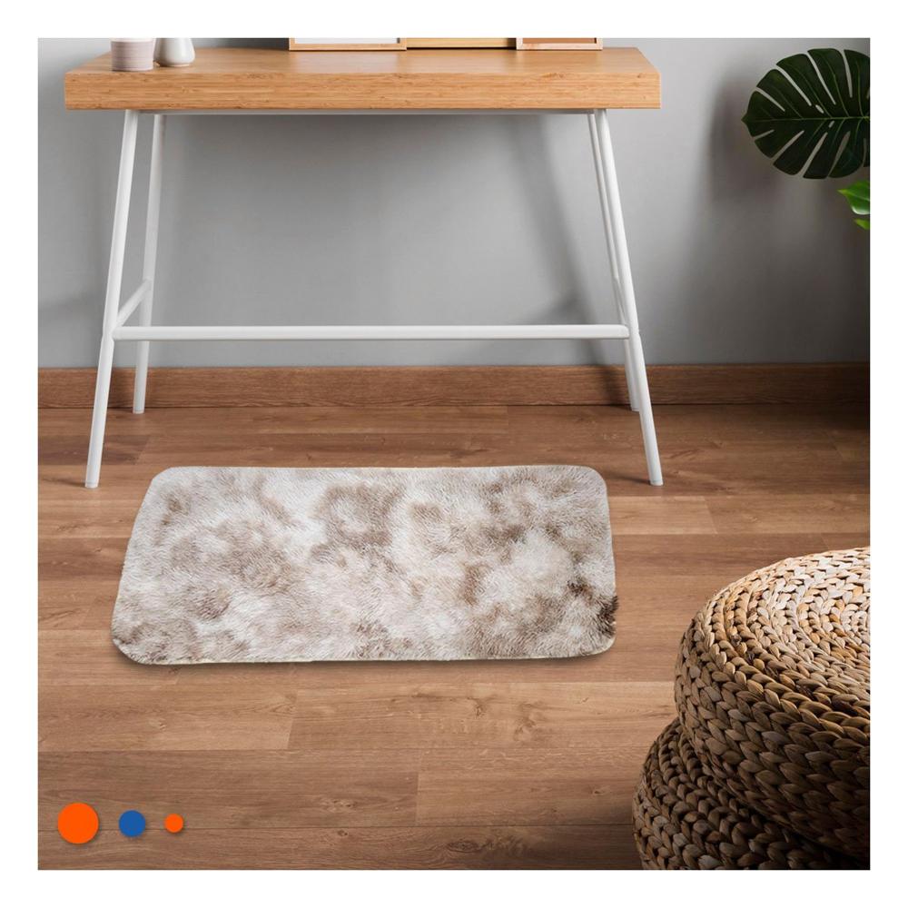 Alfombra Blanco y Camello Rectangular con Dimensiones 40x60c