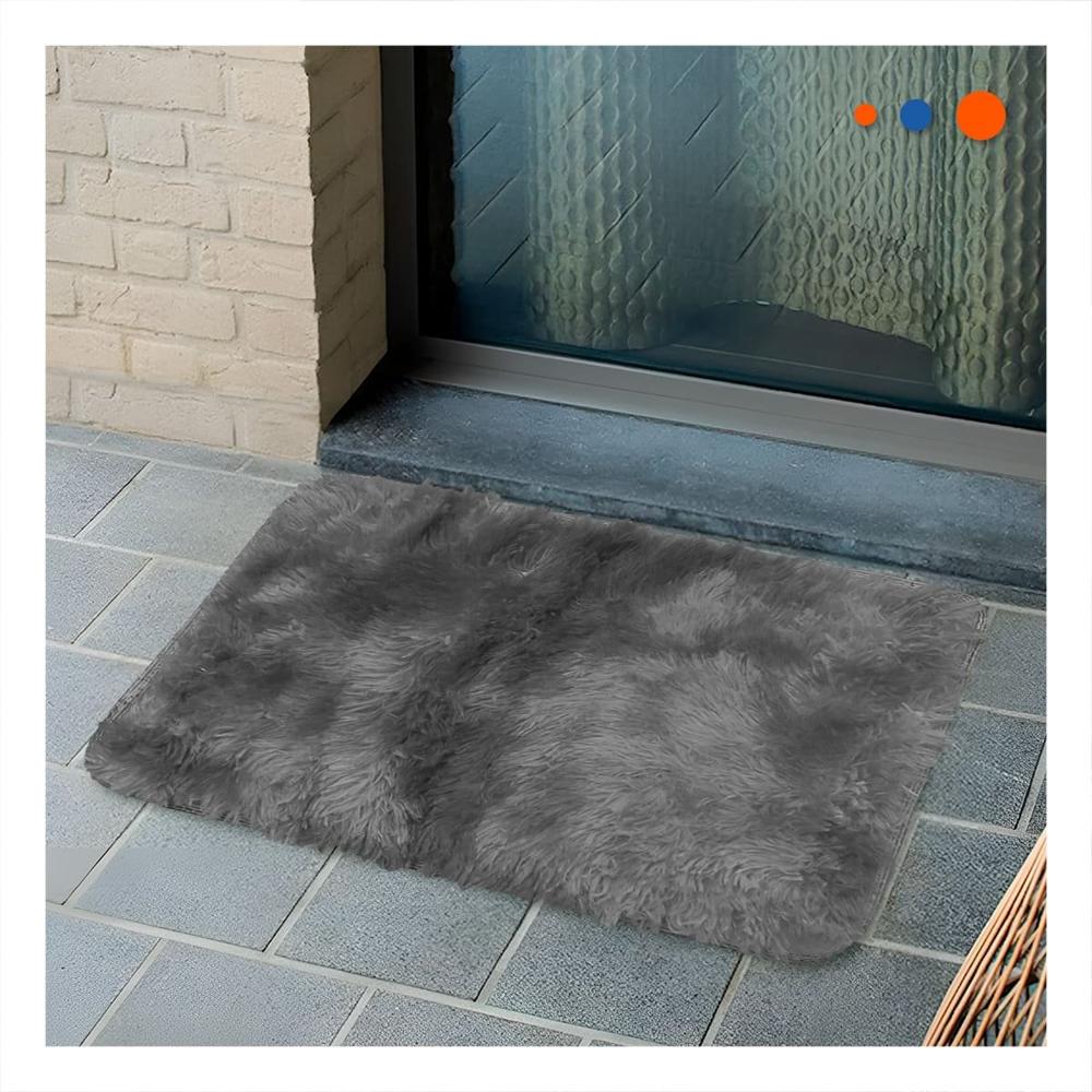 Alfombra Negro y Plomo Rectangular con Dimensiones 40x60cm y