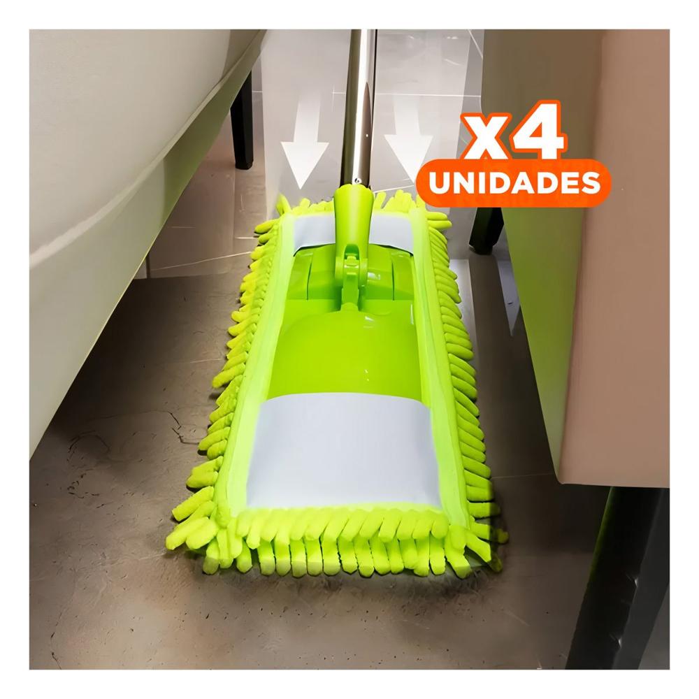 Pack4 Repuesto Rectangular de Microfibra Verde para Limpieza del Hogar Diario Y Regalo Sticker