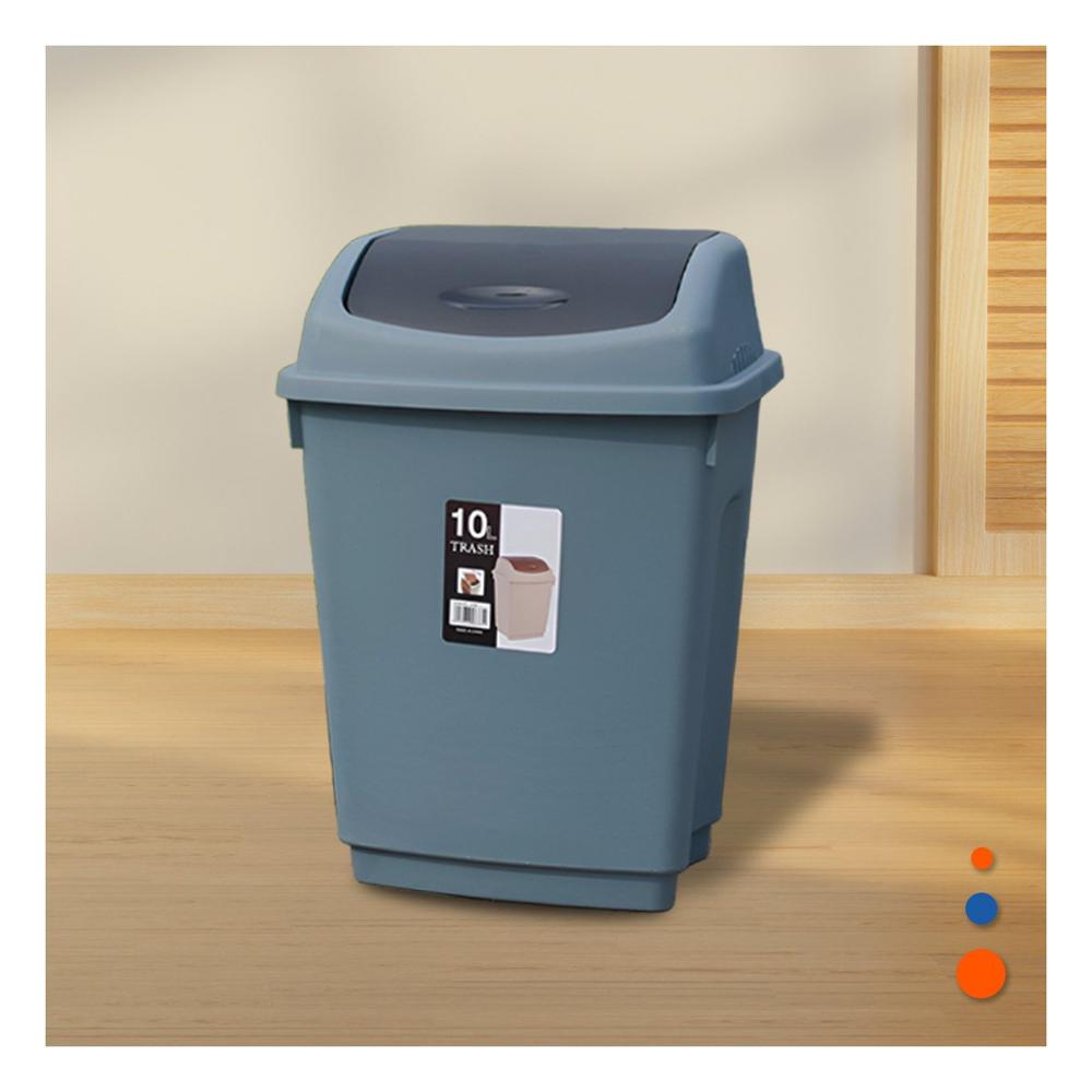 Tacho de Basura con Tapa Vaiven Color Azul y Capacidad 10L para Uso Diario