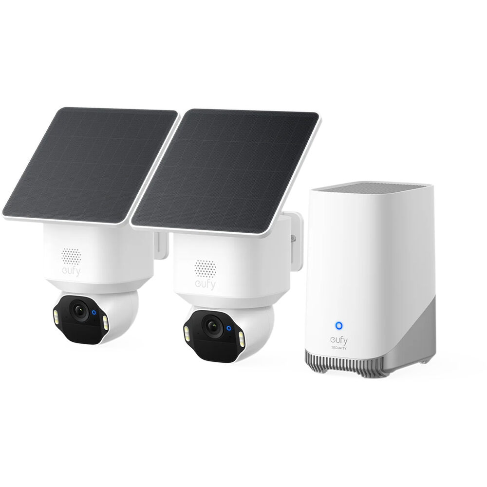 eufy Security SoloCam E42 Kit de 2 Cámaras UHD 4K con HomeBase 3 - Visión de 130 grados - Audi