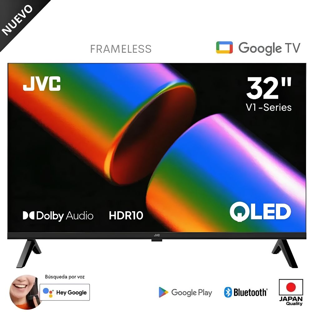 Televisor JVC 32 QLED HD Smart Tv  LT-32KM1584 Google Tv