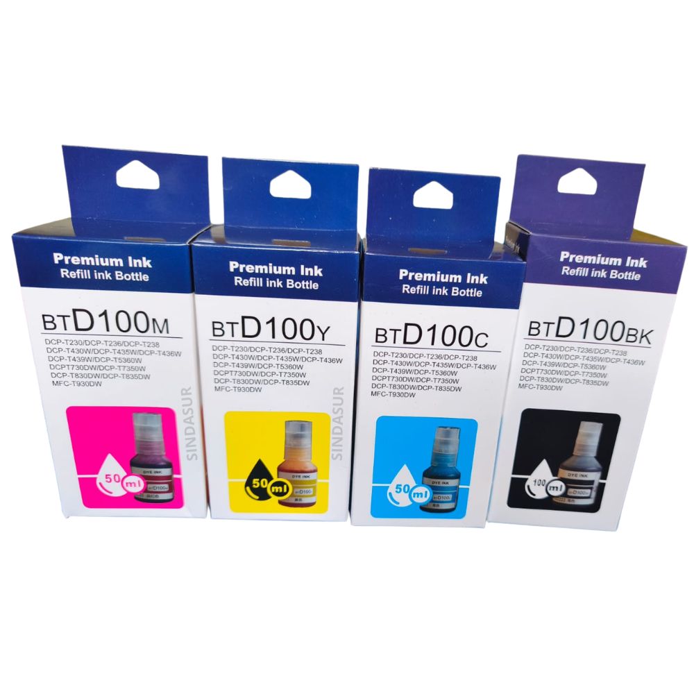 TINTA COMPATIBLE BROTHER BTD100 JUEGO COMPLETO