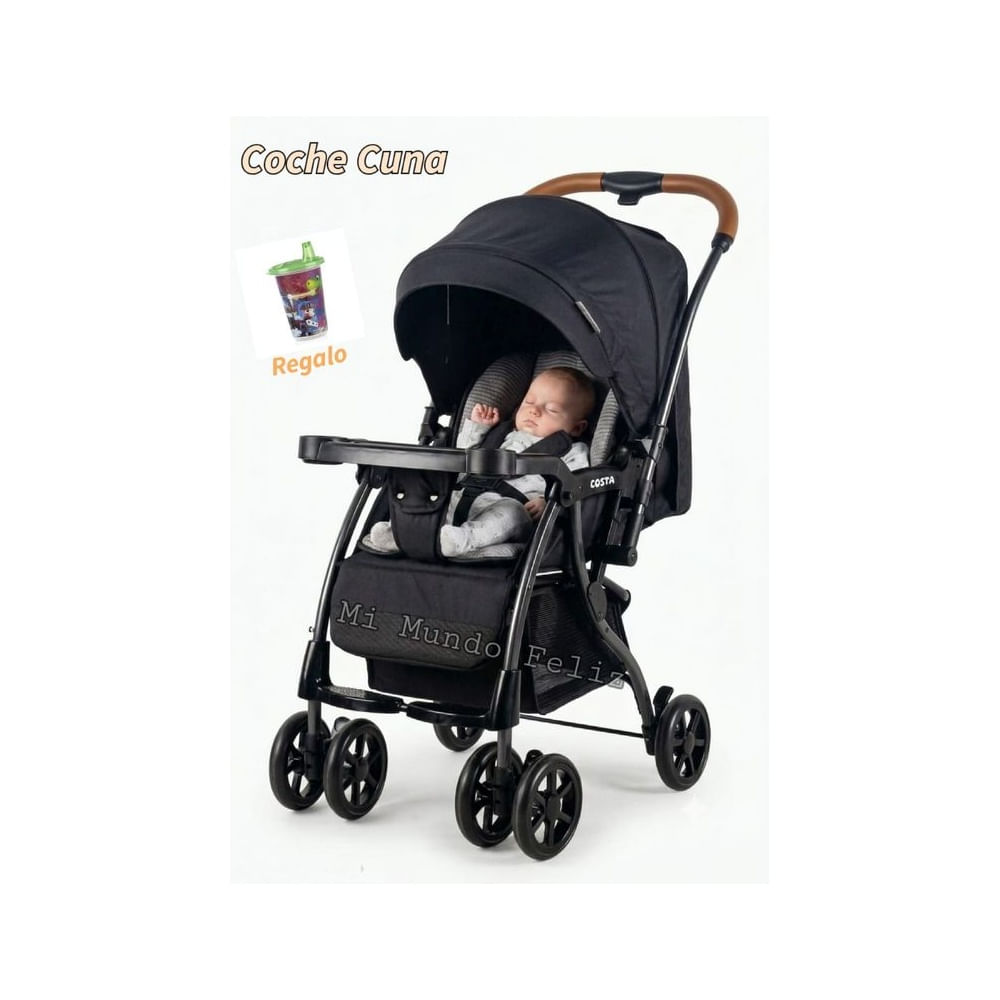Coche para Bebe Silver Negro con Tapapies Negro