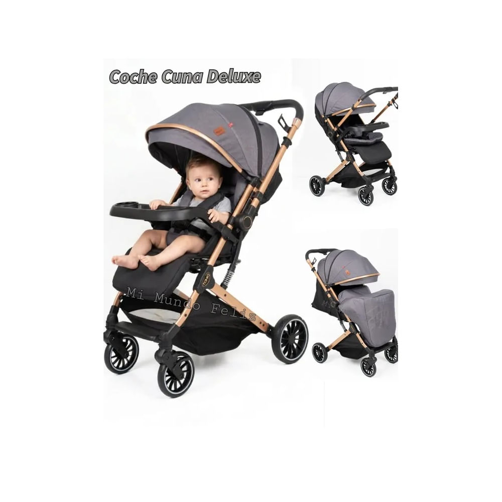 Coche Para Bebe Mango Reversible Gray Golden Gris humo