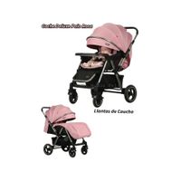 Coche  para Bebe Silver Rosa con Tapapies Llantas Caucho