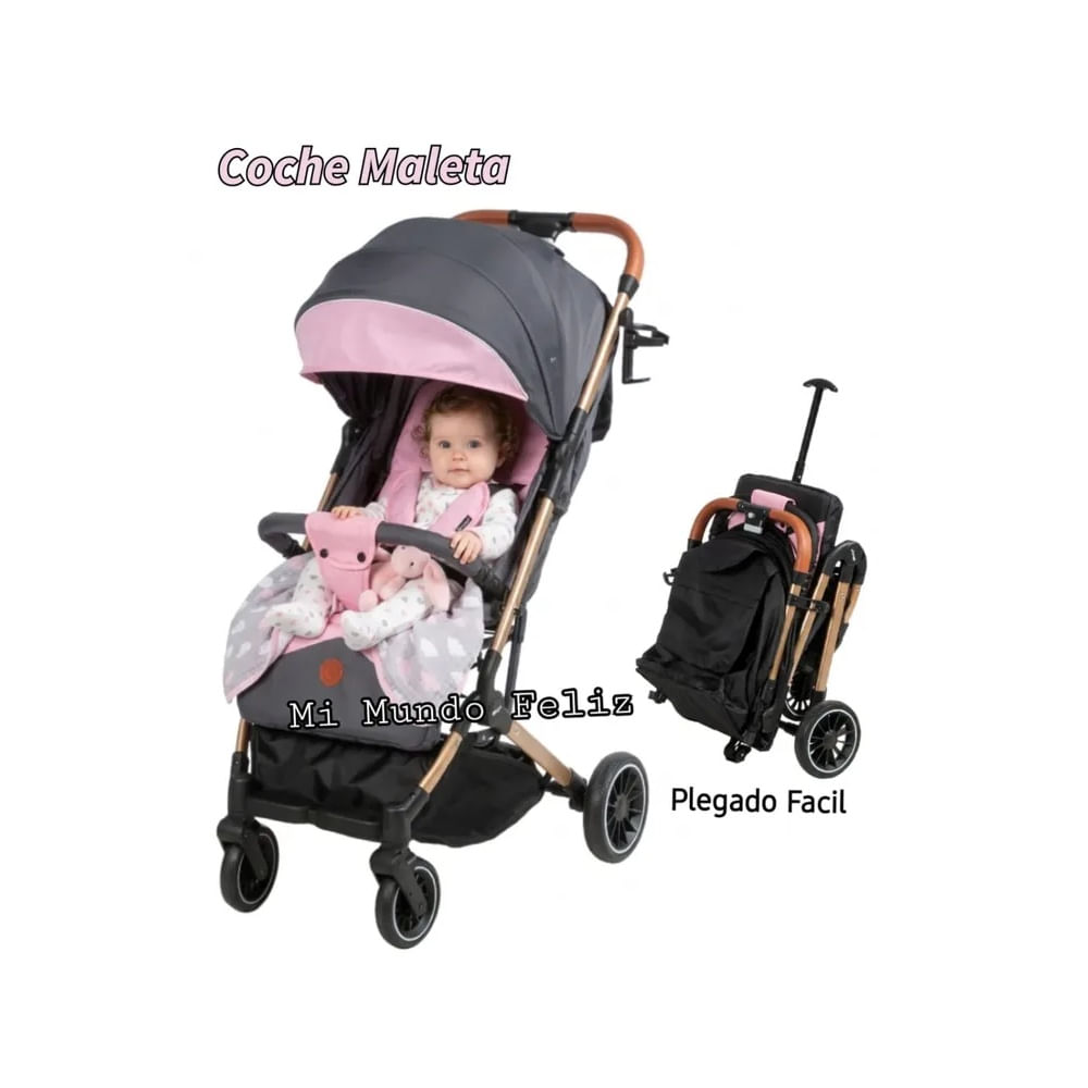 Coche para Bebe Maleta con Tapapies Rosa ...