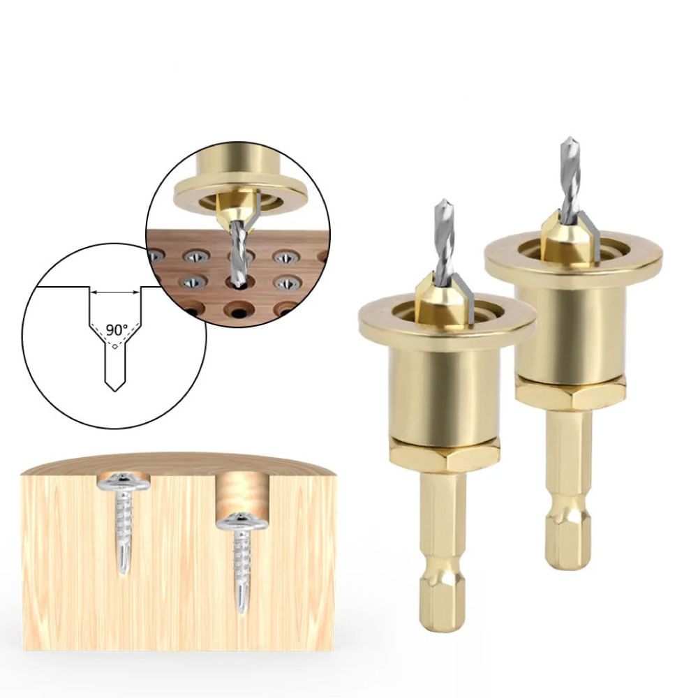 AVELLANADORA HEXAGONAL 3.0 X 8 MM CON TOPE - DORADO