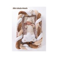 Cuna Colecho Bebe Con Almohada Trenzado Grande Nube Beige