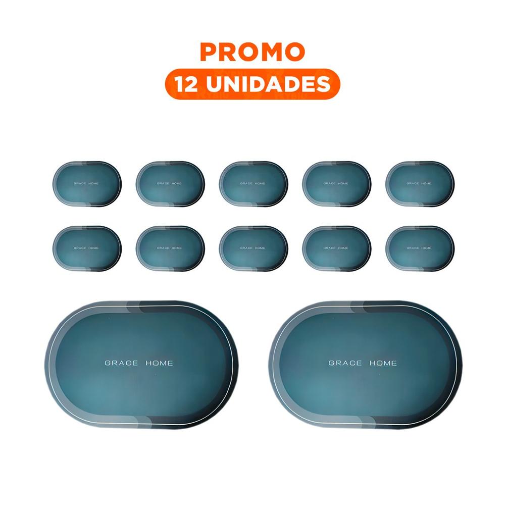Pack12 Tablon Ovalado Para Servir Azul Moderno Y Practico En Casa