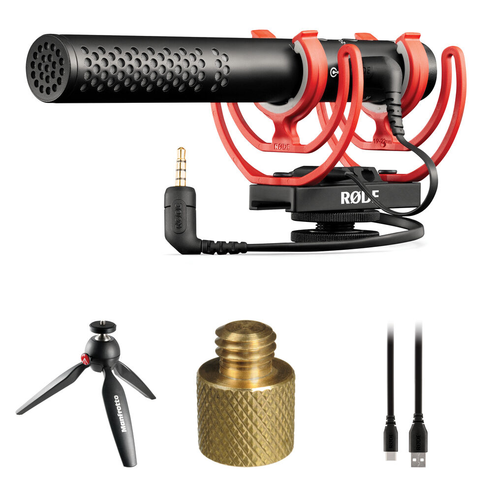 RODE VideoMic NTG Mic Kit para Computadoras con Trípode Mini y Viento Deluxe