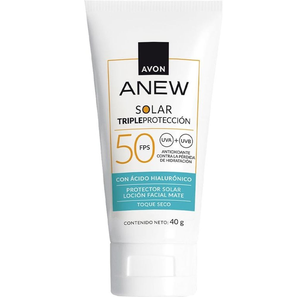 Anew Solar Triple Protección FPS 50 Protector Solar Loción Facial Mate -40G