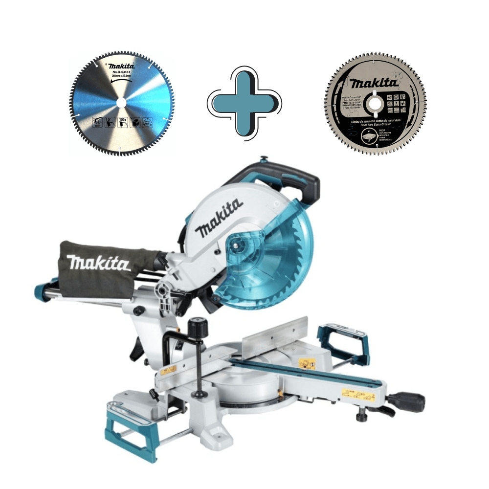Combo Sierra Ingletadora LS1110F y 2 discos Makita