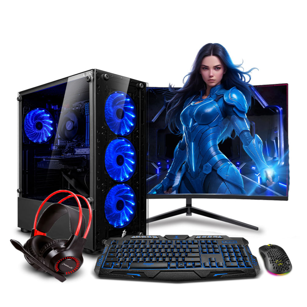 COMPUTADORA PC GAMER HAKU RYZEN 7 5700 32GB 1TB RTX5060 8GB 24 CURVO MI PC LISTA MIPCLISTA - PCGAMER