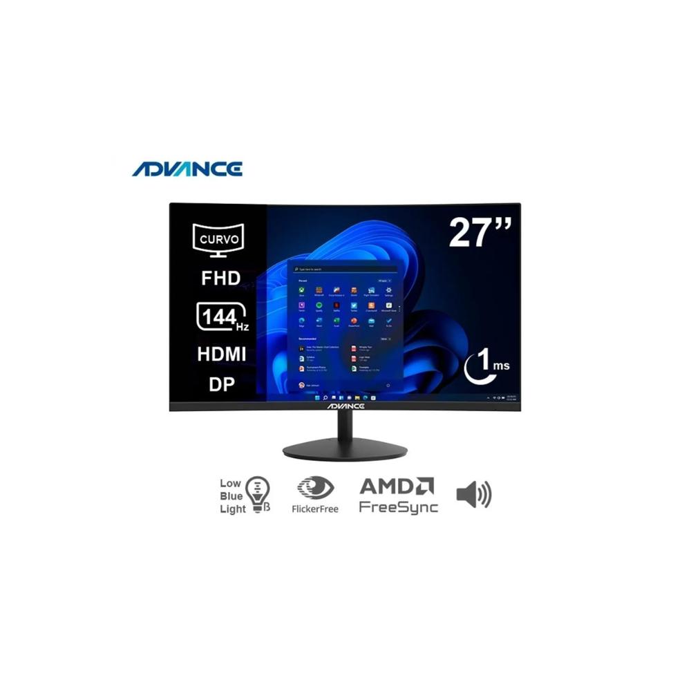 MONITOR CURVO ADVANCE ADV-2752S 27 FHD VA 144HZ 1MS HDMI DP CON PARLANTES