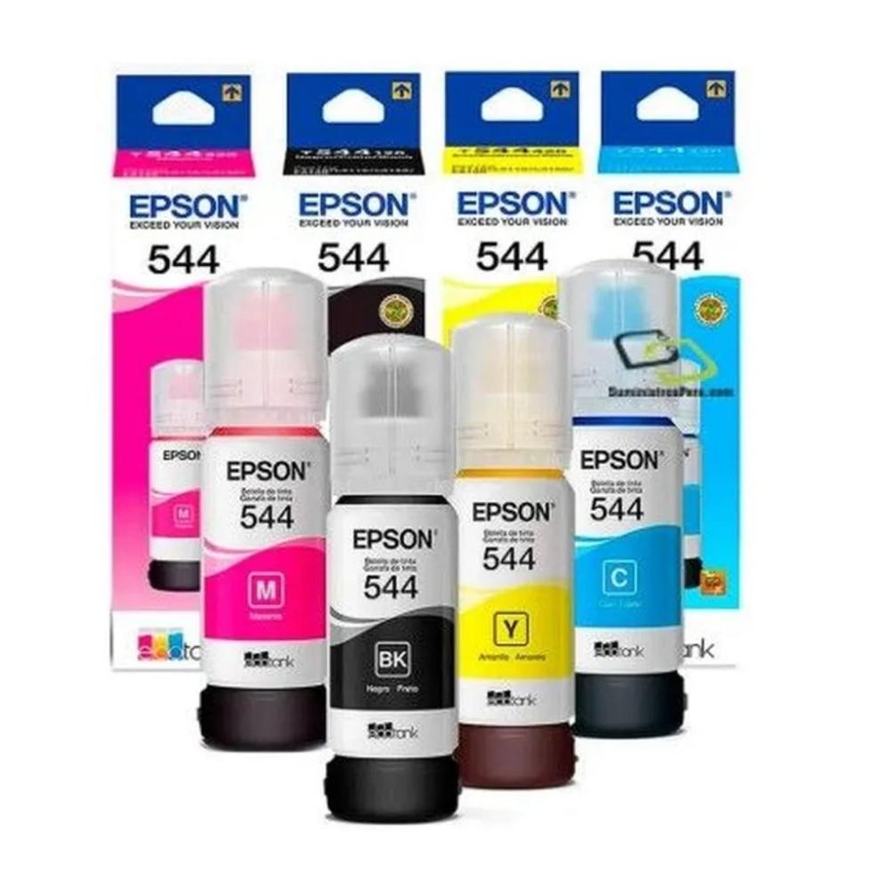 Kit de Tintas Originales Epson T544 (4 colores) 65ml para EcoTank L1110/L3110/L3150/L5190