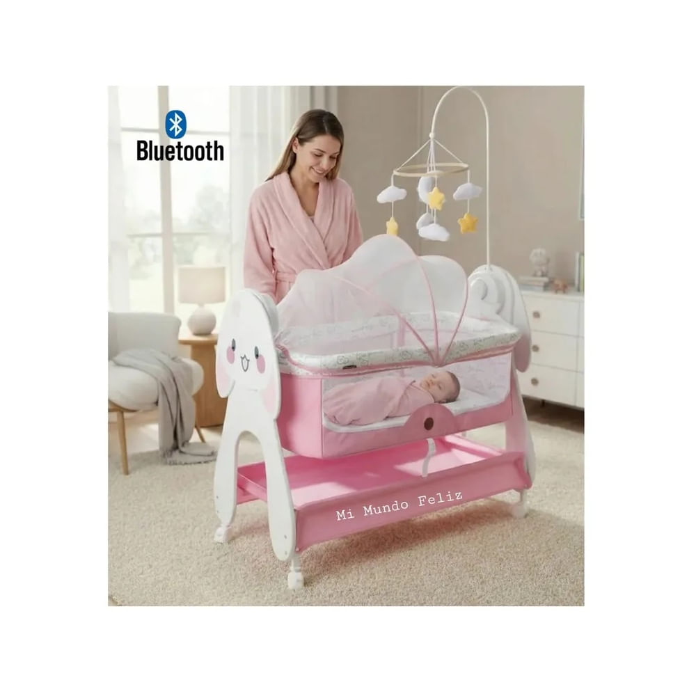 Cuna para Bebe Funcion Colecho Rosa a Control Rosado claro