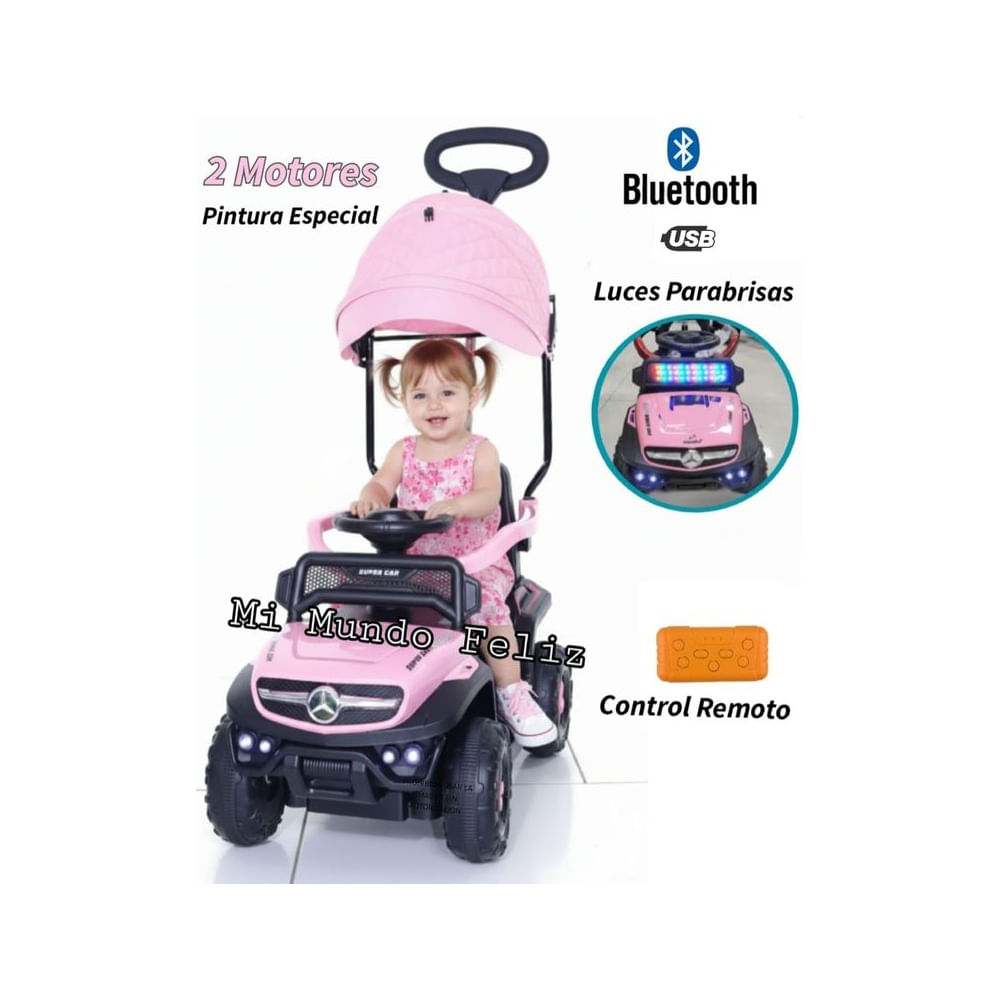 Carrito para Niñas Niños Buggie 2 Motores a Control Pink