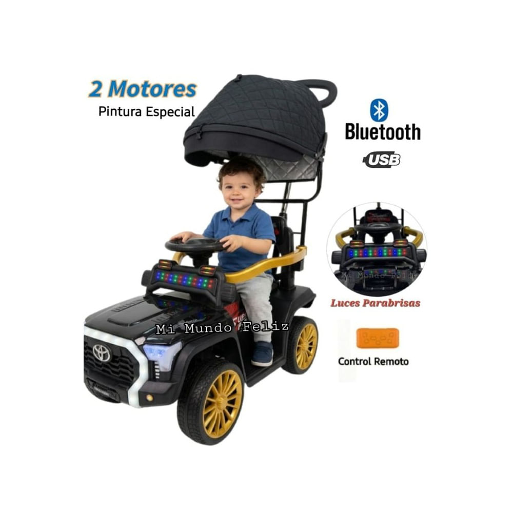 Carrito para Niños Musical con Guiador Negro a Bateria Negro