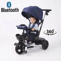 Triciclo para Niños Asiento Giratorio Bluetooth Blue