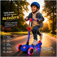 SCOOTER INFANTIL PLEGABLE 3 RUEDAS ANCHAS CON BLUETOOTH - LUCES LED Y  FUNCIÓN MUSICAL 2026