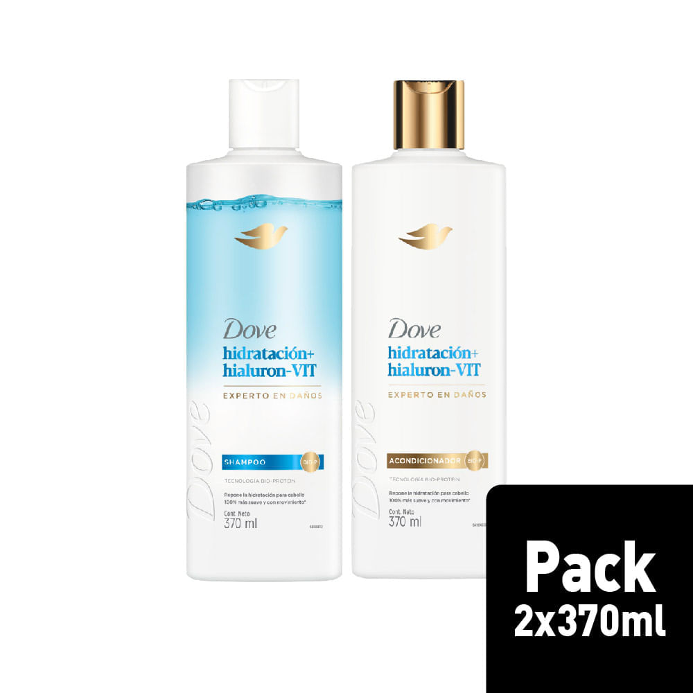 Pack DOVE Hidratación Intensa Shampoo 400ml + Acondicionador Frasco 400ml