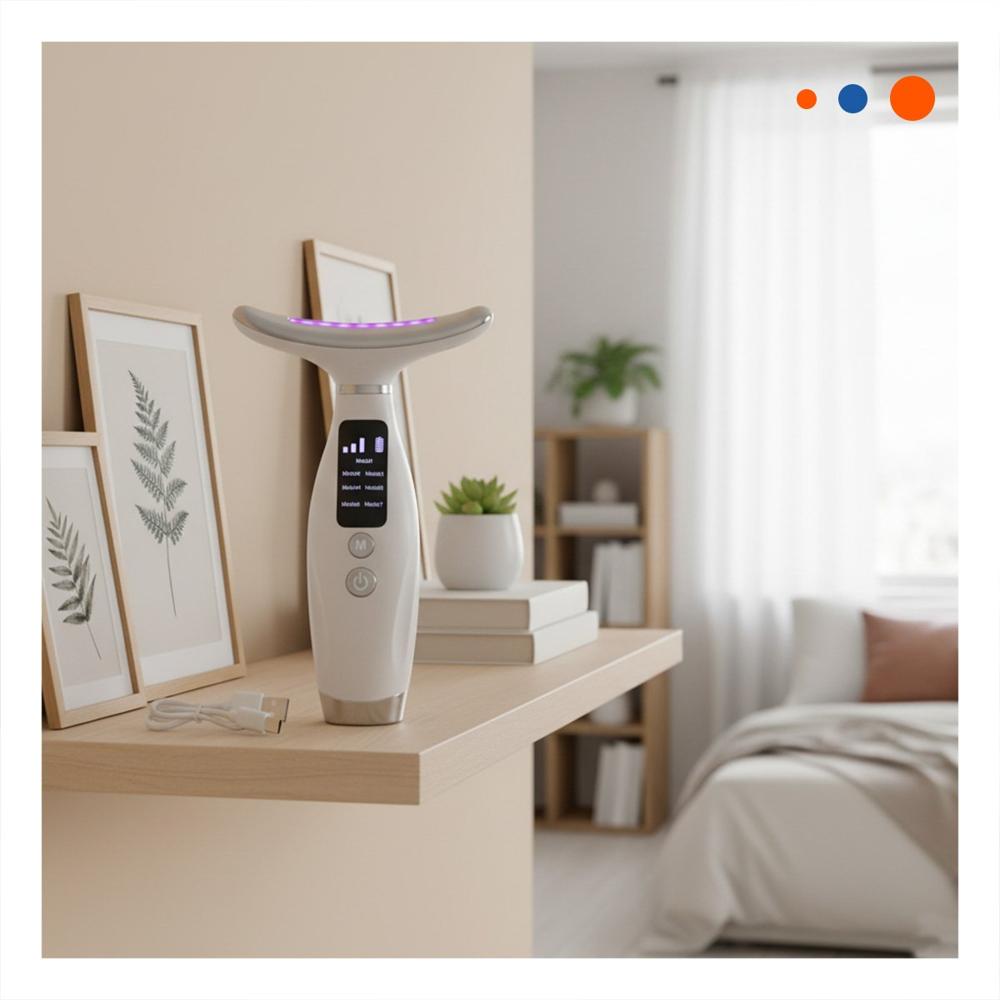 Masajeador Facial 7 Modos de Color Rutina Facial Blanco Compacto Uso Y Notas