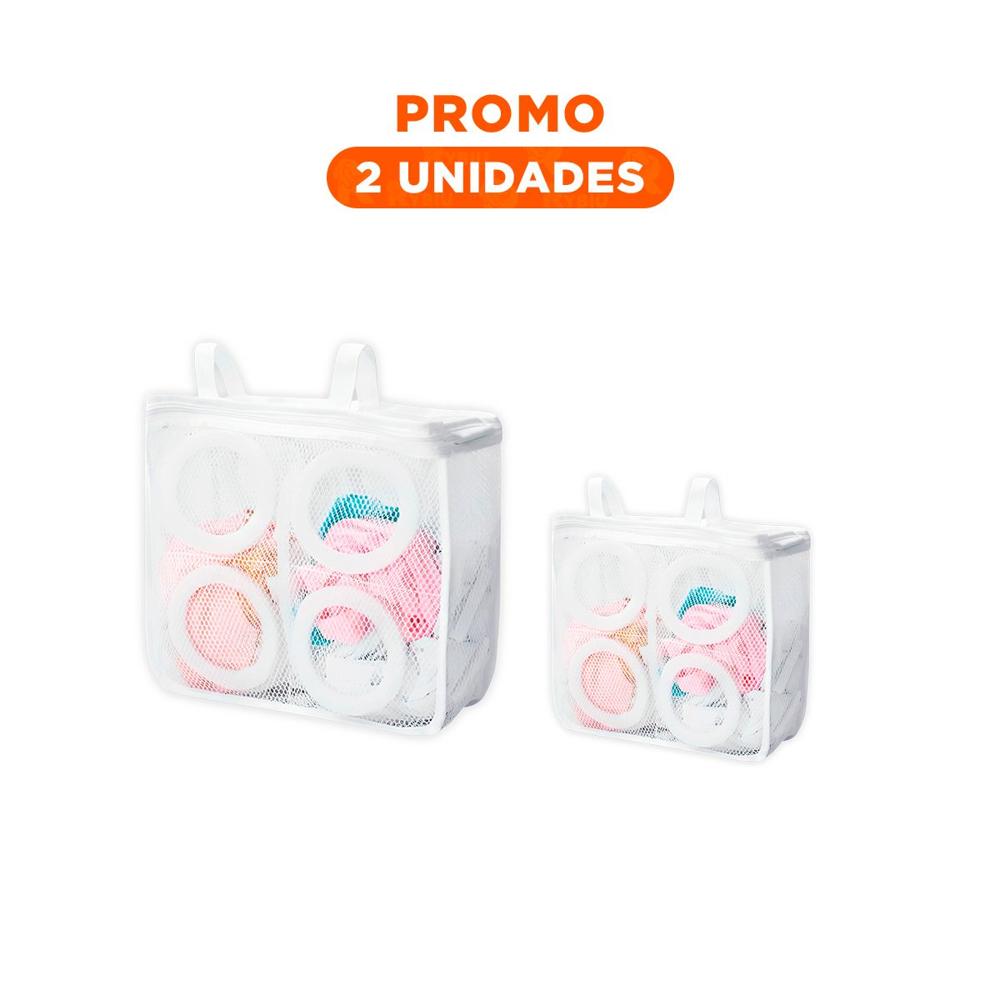 Pack2 Estuche Malla para Limpieza Zapatos y Ropa Estilo Rectangular Blanco Y Regalo Sticker