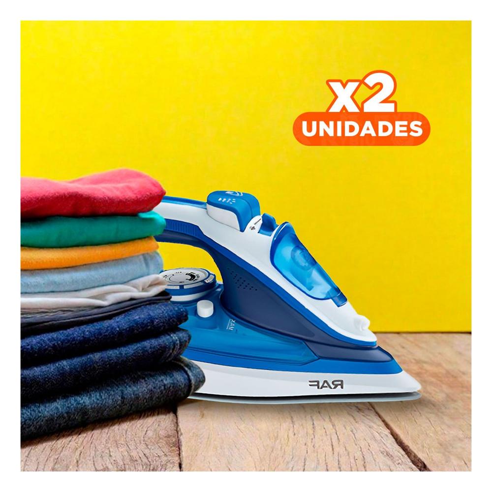 Pack2 Equipo de Vapor Electrica Blanco y Azul Uso Hogar Cuidado Ropa Diario