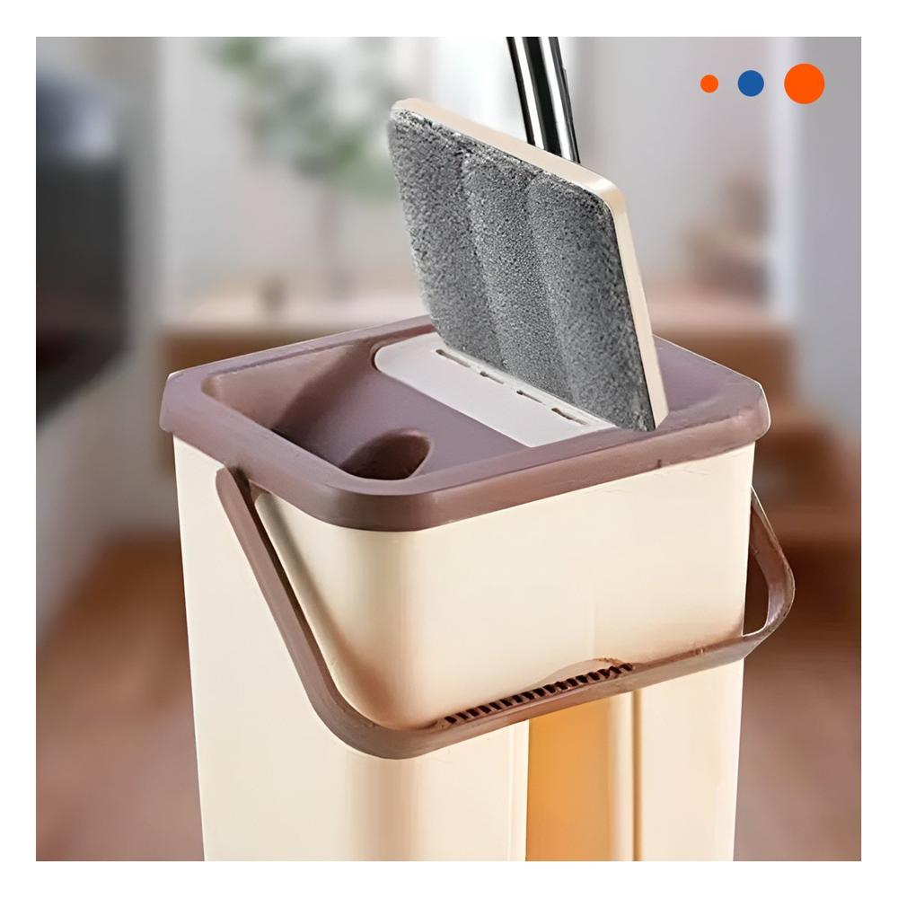 Trapeador Giratorio 360 con Balde Centrifugador Beige y Marron Limpieza Total Y notas