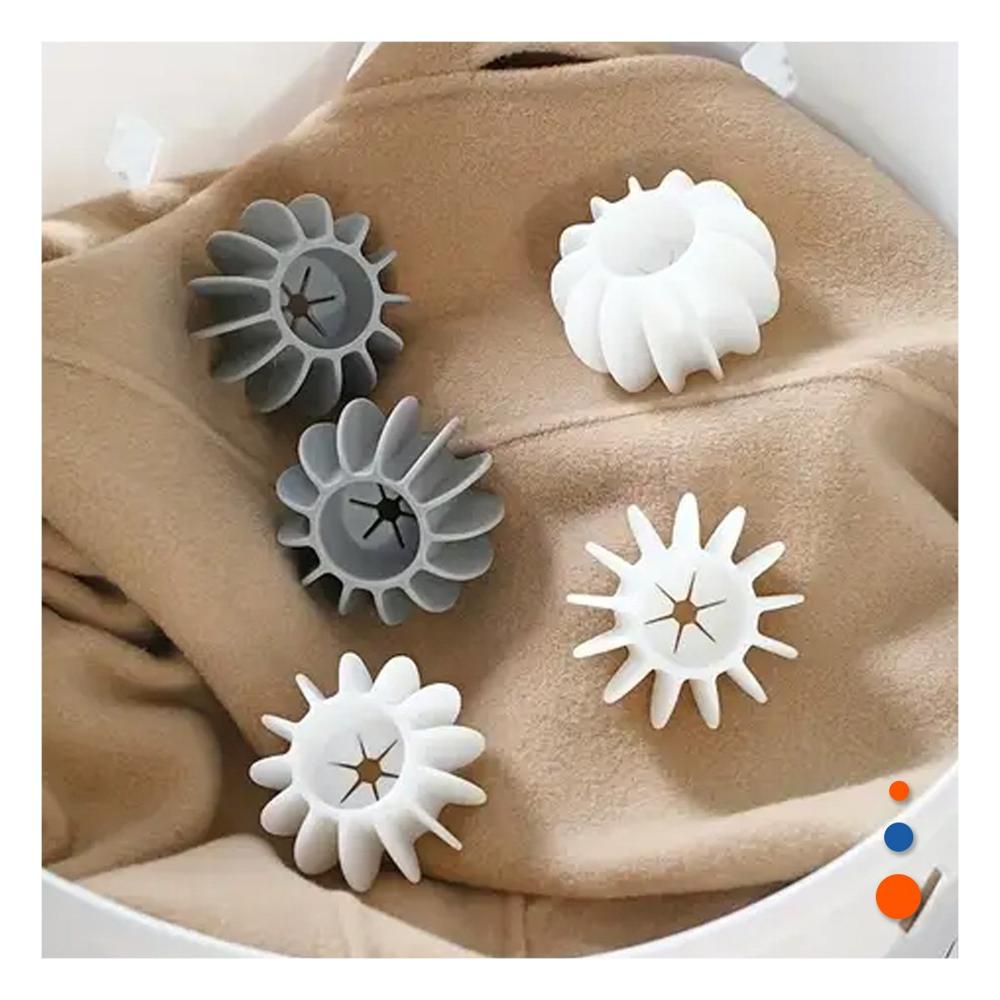 Pelotas Deserredante De Ropa 6 Pzs Blanco Y Plomo Para Uso Diario En Casa Y Papel Regalo