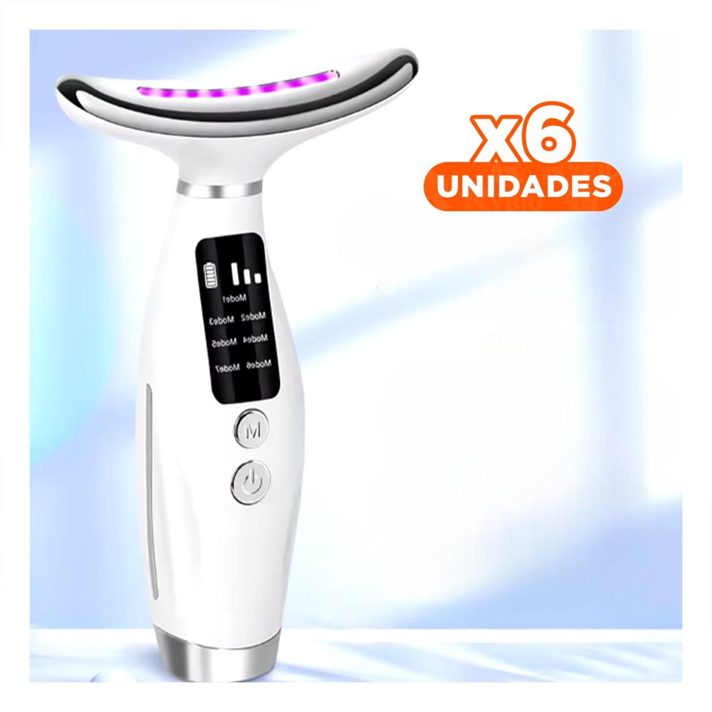 Pack6 Instrumento Facial 7 Modos de Color Terapia de Luz Blanco Uso Diario