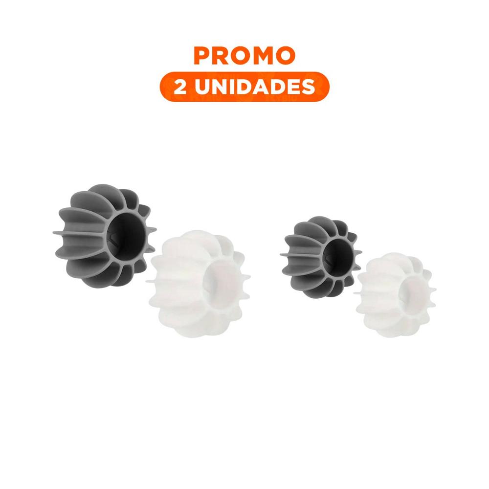 Pack2 Esferas Deserredante De Ropa 6 Pzs Blanco Y Plomo Para Lavado Y Regalo Sticker