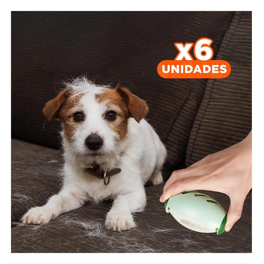 Pack6 Cepillo Quita Pelusa Reutilizable Verde Para Hogar Y Oficina