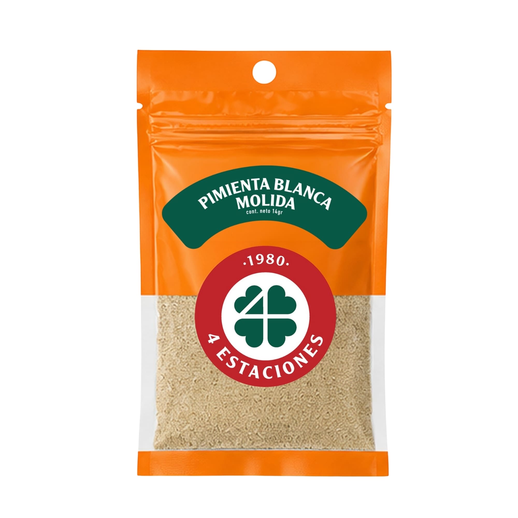 Pimienta Blanca Molida 4 ESTACIONES Sobre 14g