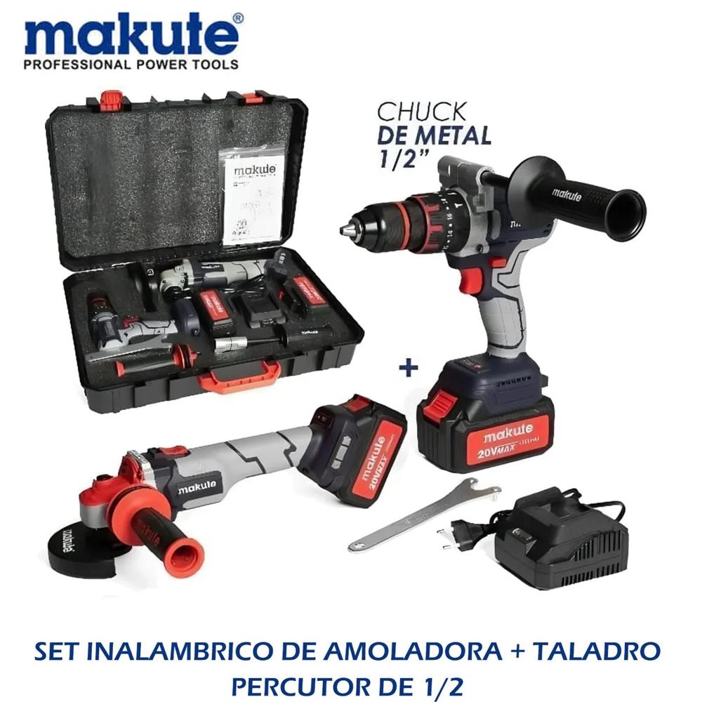 COMBO AMOLADORA INALAMBRICA DE 20V Y TALADRO PERCUTOR INALAMBRICO DE 20V