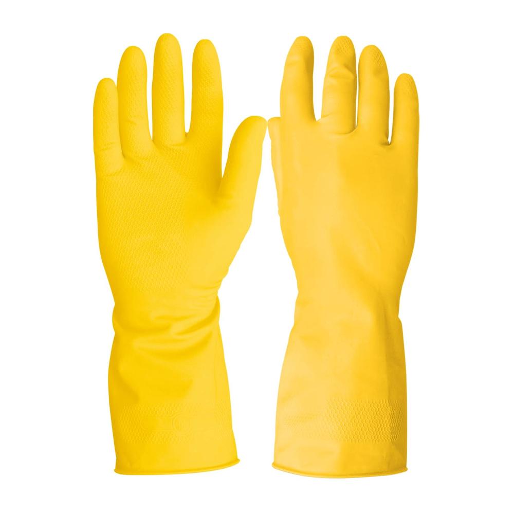 Guante de latex para limpieza uso doméstico amarillo talla mediana GU-342
