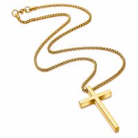 Collar Cruz Dorado Con Cadena Cesta Elegante Para Hombre Mujer
