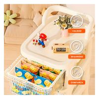 Carrito Organizador Cerrado con Cajones 4 Niveles y Asa Beige Claro Hogar