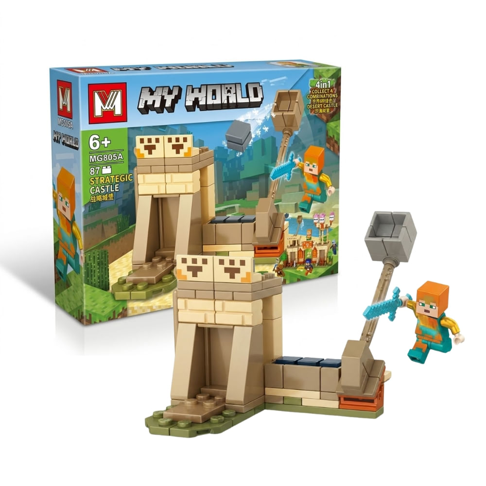 Juguete Set de Bloques de Construccion Castillo Estrategico 87 Pcs