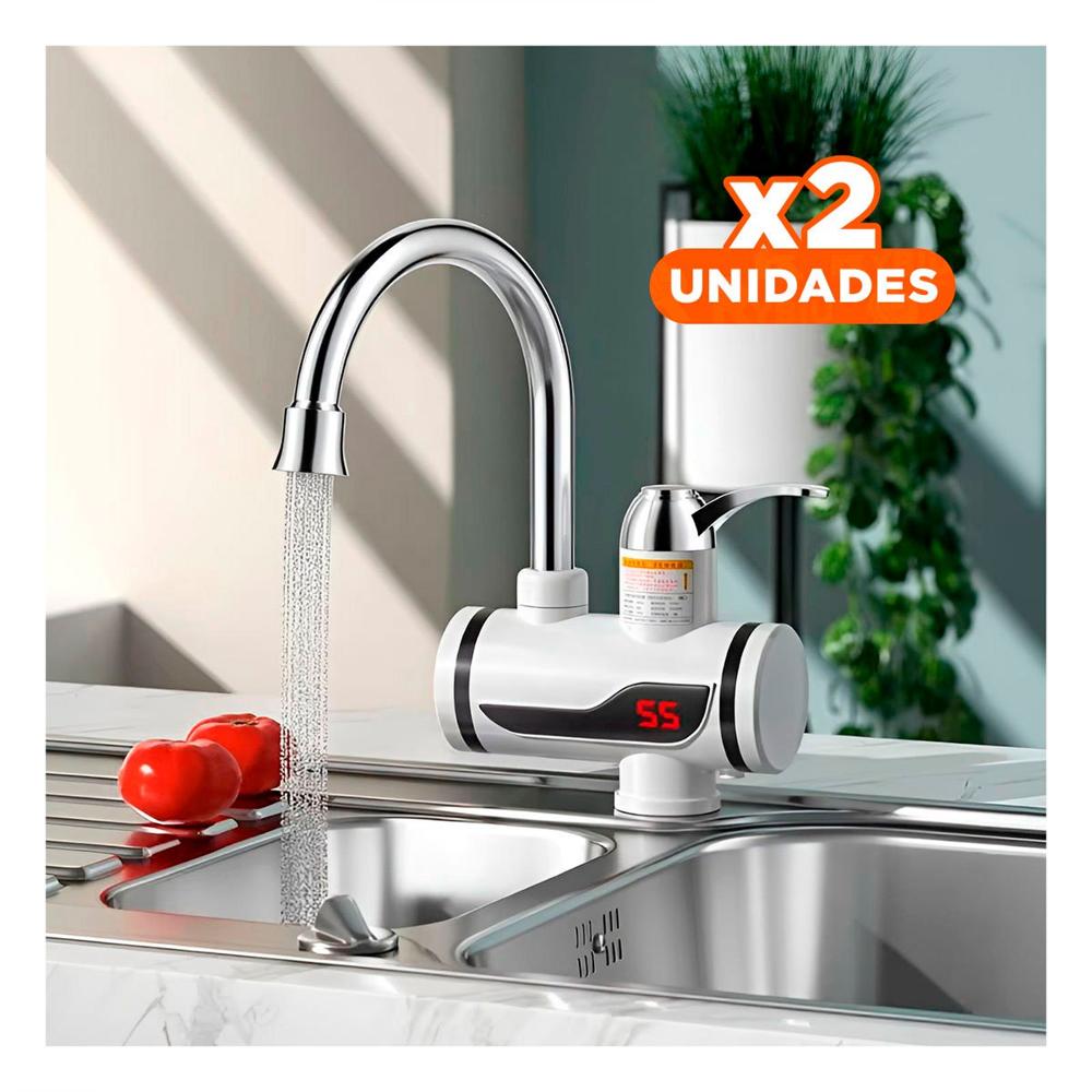 Pack2 Dispensador Calentador de Agua Blanco con Control Suave para Cocina y Hogar