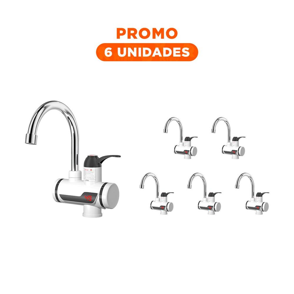Pack6 Sistema Calentador de Agua Blanco con Acabado Fino Domestico Y Regalo Sticker
