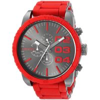 Reloj Diesel Double Down DZ4289 Acero inoxidable y Silicona Rojo