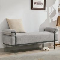 Banqueta King Sybil Gris Plata Coricha Home