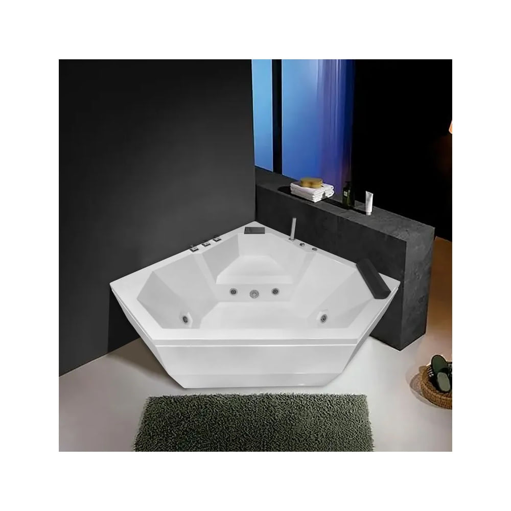 TINA HIDROMASAJE ESQUINERO MINIMALISTA 150X150 Blanco